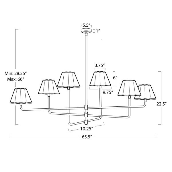 Polly Chandelier Line Drawing